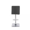 Adjustable Square Tufted Barstool in Bonded Leather, Set of 2
