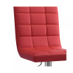 Adjustable Square Tufted Barstool in Bonded Leather, Set of 2