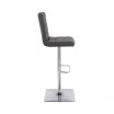 Adjustable Square Tufted Barstool in Bonded Leather, Set of 2