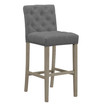 Set of 2 Alee Fabric Bar Stool with Tufted Buttons and Wood Legs