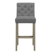 Set of 2 Alee Fabric Bar Stool with Tufted Buttons and Wood Legs