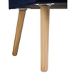 19.7" L Velvet Upholstered Storage Stool with Natural Solid Rubberwood Legs