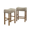 Hathaway Nailhead 24" Saddle Stool Set of 2
