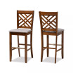 Jason Modern and Contemporary Fabric Upholstered 2 Piece Bar Stool Set