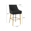 Beatrix Pleated Velvet Counter Stool