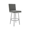 Rochester Swivel Modern Metal and Faux Leather Bar and Counter Stool