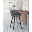 Crimson Faux Leather and Wood Bar and Counter Height Stool