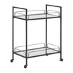 Serving Cart with Glass Shelves