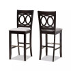 Carson Modern and Contemporary Fabric Upholstered 2 Piece Bar Stool Set