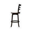 Wood Barstool with Leatherette Seat and 3-Slat Backrest