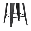 Industrial Metal Barstools with Bucket Back and 4 Legs, Set of 2