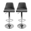 Aaron Presley Faux Leather Adjustable Swivel Bar Stools, Set of 2