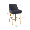 Beatrix Pleated Velvet Bar Stool
