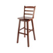 Transitional Scalera Ladder-back Swivel Seat Bar Stool, Walnut