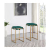 Nadia 2-Piece Square Metal Padded Seat Bar Stool Set