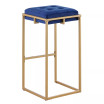 Nadia 2-Piece Square Metal Padded Seat Bar Stool Set