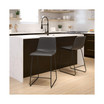 Modern Chair 24" Commercial Grade LeatherSoft Counter Height Barstools - Gray, Set of 2