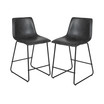 Modern Chair 24" Commercial Grade LeatherSoft Counter Height Barstools - Gray, Set of 2
