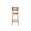 Versailles 15.75" Ash Wood and Natural Cane Counter Height Bar Stool