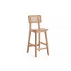 Versailles 15.75" Ash Wood and Natural Cane Counter Height Bar Stool