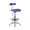 Vibrant Chrome Drafting Stool with Tractor Seat