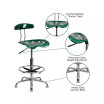 Vibrant Chrome Drafting Stool with Tractor Seat