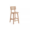 Versailles 2-Piece Ash Wood and Natural Cane Counter Height Bar Stool