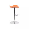 Contemporary Vinyl Adjustable Height Bar Stool with Chrome Base