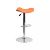 Contemporary Vinyl Adjustable Height Bar Stool with Chrome Base