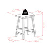 Katashi 23.78" Wood Fan Shape Counter Stool