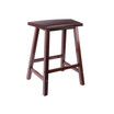 Transitional Katashi Fan Shape Counter Stool, Walnut