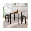 Set of 2 Upholstered Saddle Bar Stools 24.5'' Dining Chairs with Wooden Legs