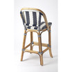 Lila Stripe Rattan Bar Stool