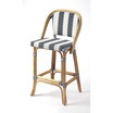 Lila Stripe Rattan Bar Stool