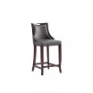 Emperor 19" 2 Piece Beech Wood Faux Leather Upholstered Barstool Set