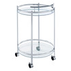 Chrissy 31" 2-Tier Round Glass Serving Cart