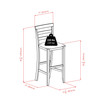 Simone 2-Piece Wood Cushion Ladder-Back Bar Stool Set