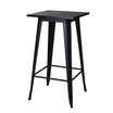 41.25" H Steel Bar Table with Solid Elm Wood Top