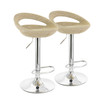 2 Piece Adjustable Rattan Barstool in Tan with Chrome Base