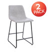 24" Commercial Grade LeatherSoft Counter Height Barstools - Set of 2