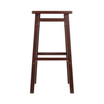 Transitional Carter Square Seat Bar Stool, Walnut