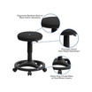 Ergonomic Stool with Foot Ring in Black