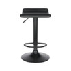 Obsidian Set of 2 Adjustable Swivel Air Lift Stool, Backless, Black PVC Seat, Black Metal Post and Base