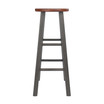 Ivy Bar Stool, Rustic Teak & Gray