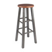 Ivy Bar Stool, Rustic Teak & Gray