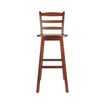 Scalera 43.68" Wood Ladder-Back Swivel Seat Bar Stool