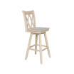 Double X Back Bar Height Stool with Swivel and Auto Return