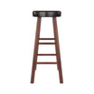 Transitional Maria 2-Pc Cushion Seat Bar Stool Set, Espresso and Walnut