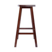 Transitional Katashi Fan Shape Bar Stool, Walnut