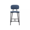 Rococo Faux Leather and Metal Counter Height Bar Stool
